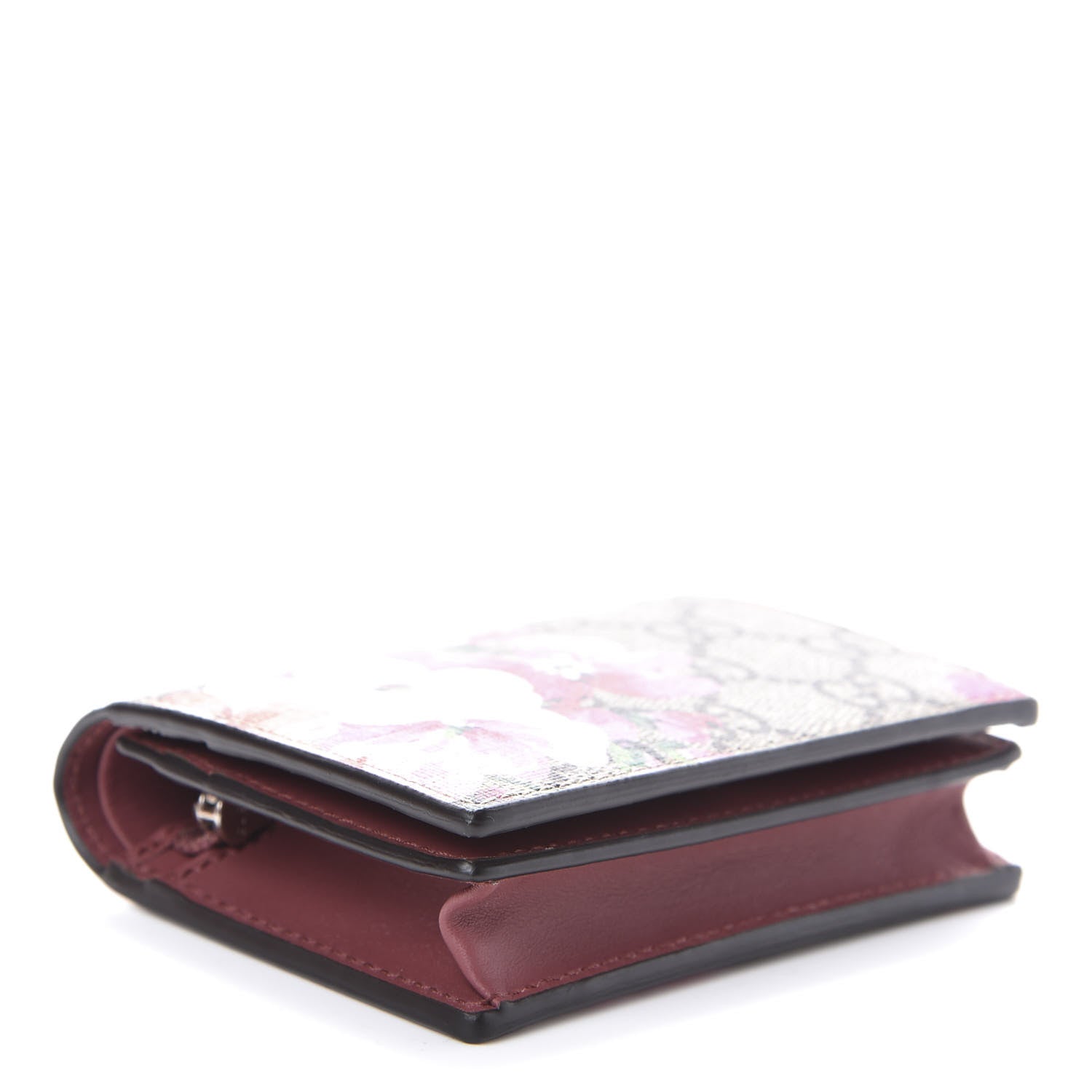 Gucci GG Supreme Monogram Blooms Card Case Wallet Beige Multicolor Dry Rose 4 of 6