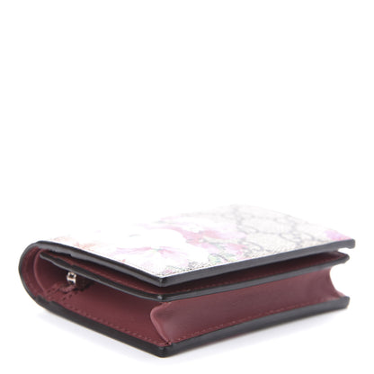 Gucci GG Supreme Monogram Blooms Card Case Wallet Beige Multicolor Dry Rose 4 of 6