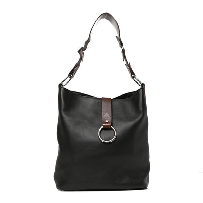 Saint Laurent Calfskin Ring Tote Black Brown 1 of 11