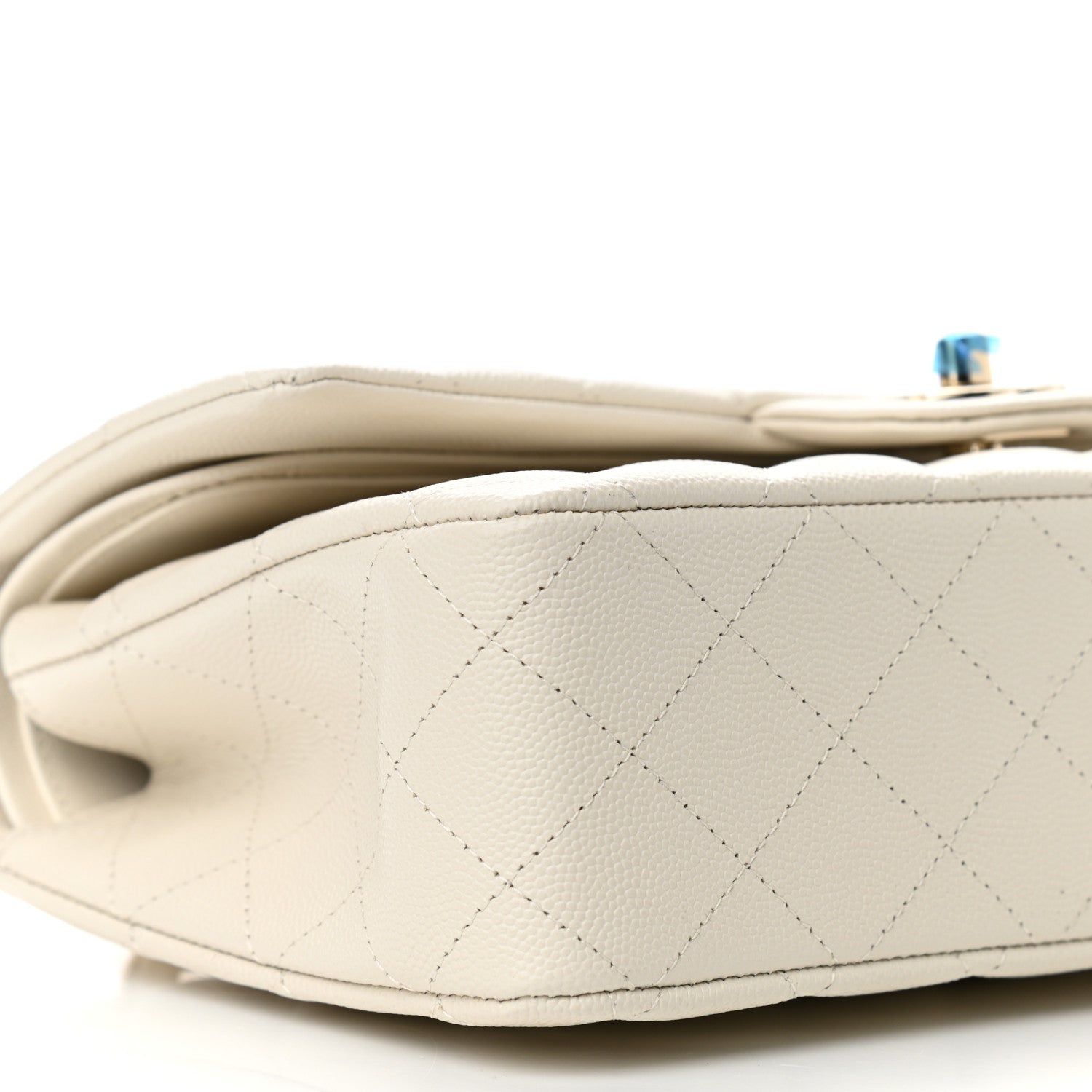 Chanel Caviar Quilted Medium Double Flap White 8 of 11