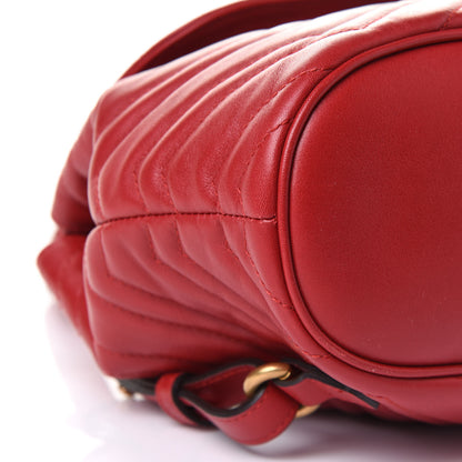 Gucci Calfskin Matelasse GG Marmont Flap Backpack Hibiscus Red 8 of 9