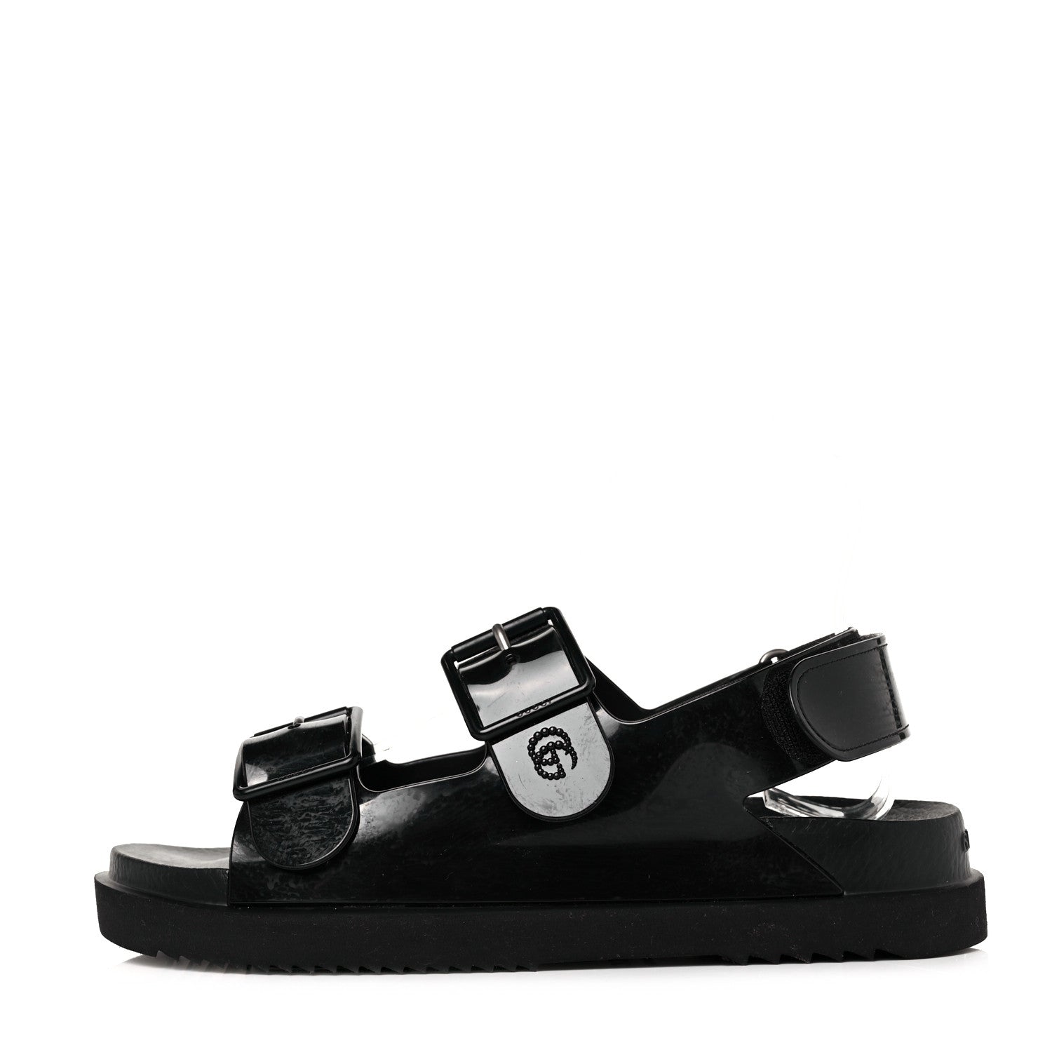 Gucci Rubber Mini Double G Womens Isla Dad Sandals 38 Black 1 of 7