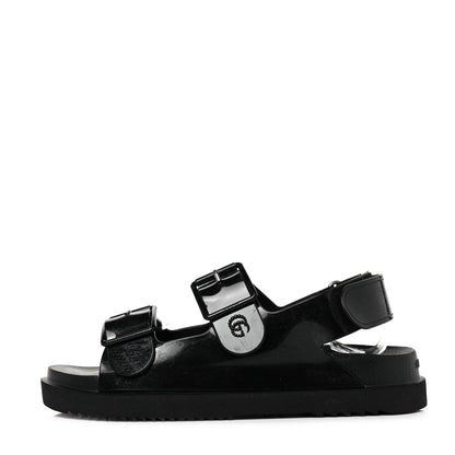 Gucci Rubber Mini Double G Womens Isla Dad Sandals 38 Black 1 of 7