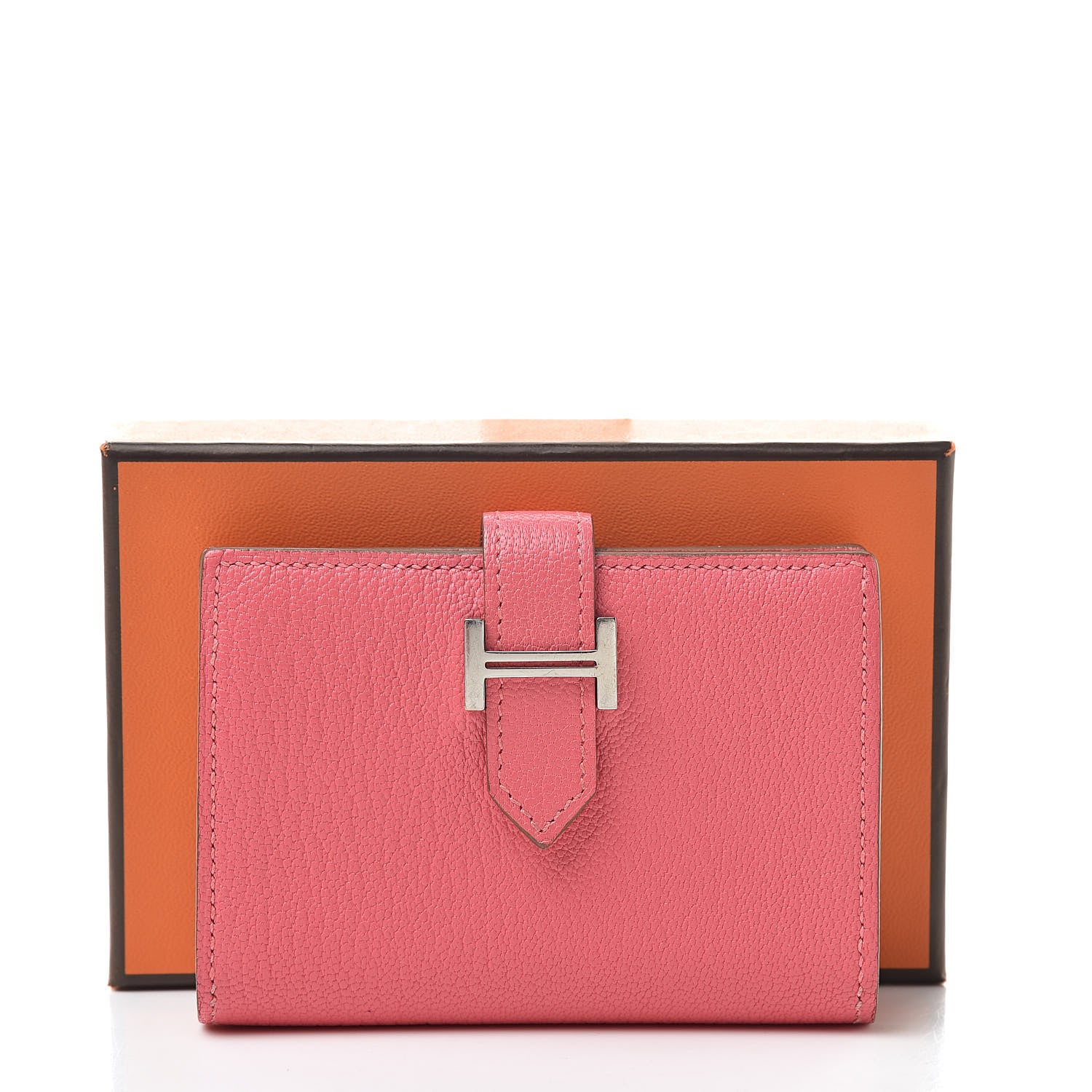 Hermes Chevre Mysore Bearn Card Holder Wallet Rose Lipstick 10 of 10