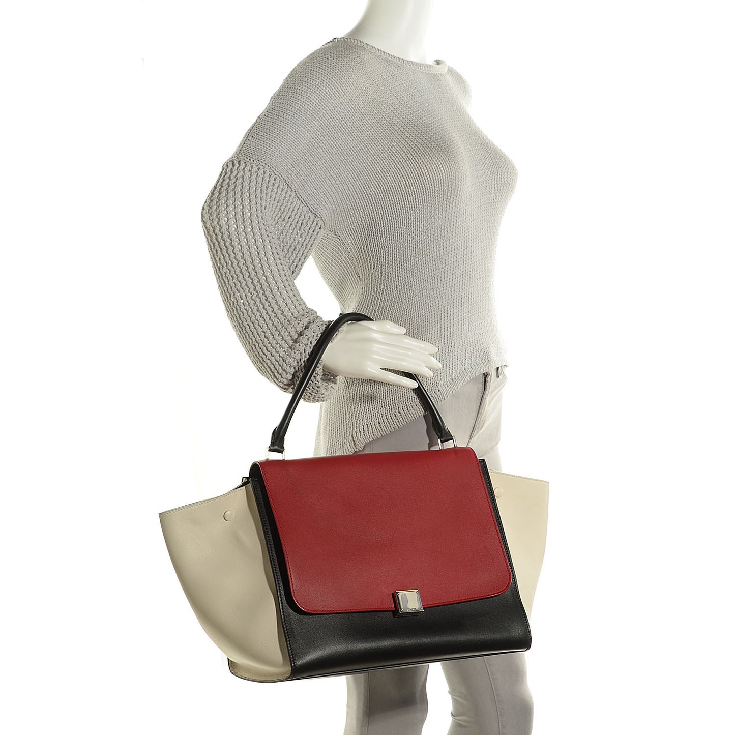 Smooth Calfskin Large Tri-Color Trapeze