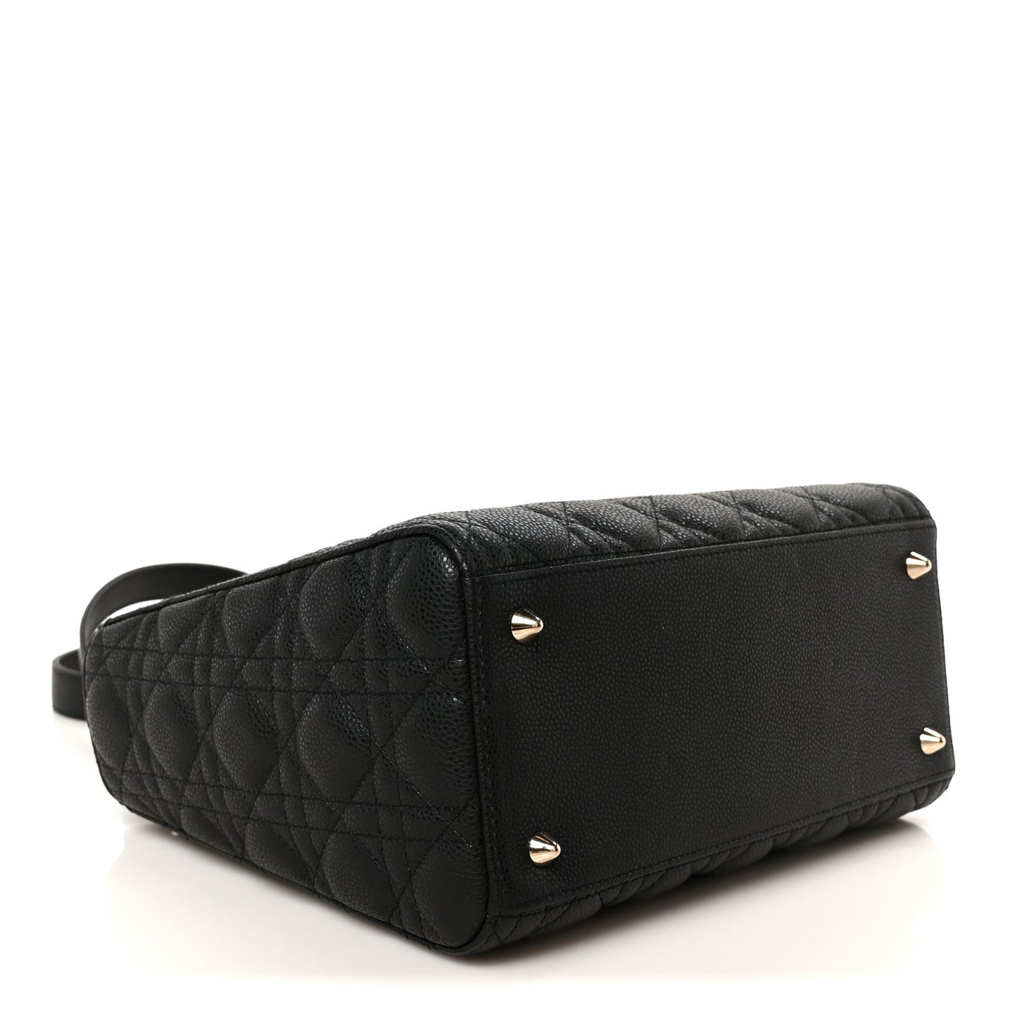 Grained Calfskin Cannage Medium Lady Dior Black