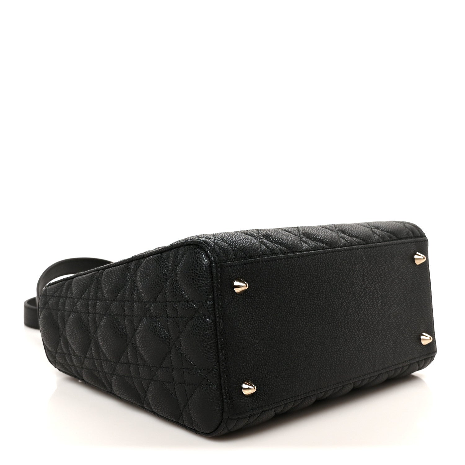 Christian Dior Grained Calfskin Cannage Medium Lady Dior Black 4 of 11
