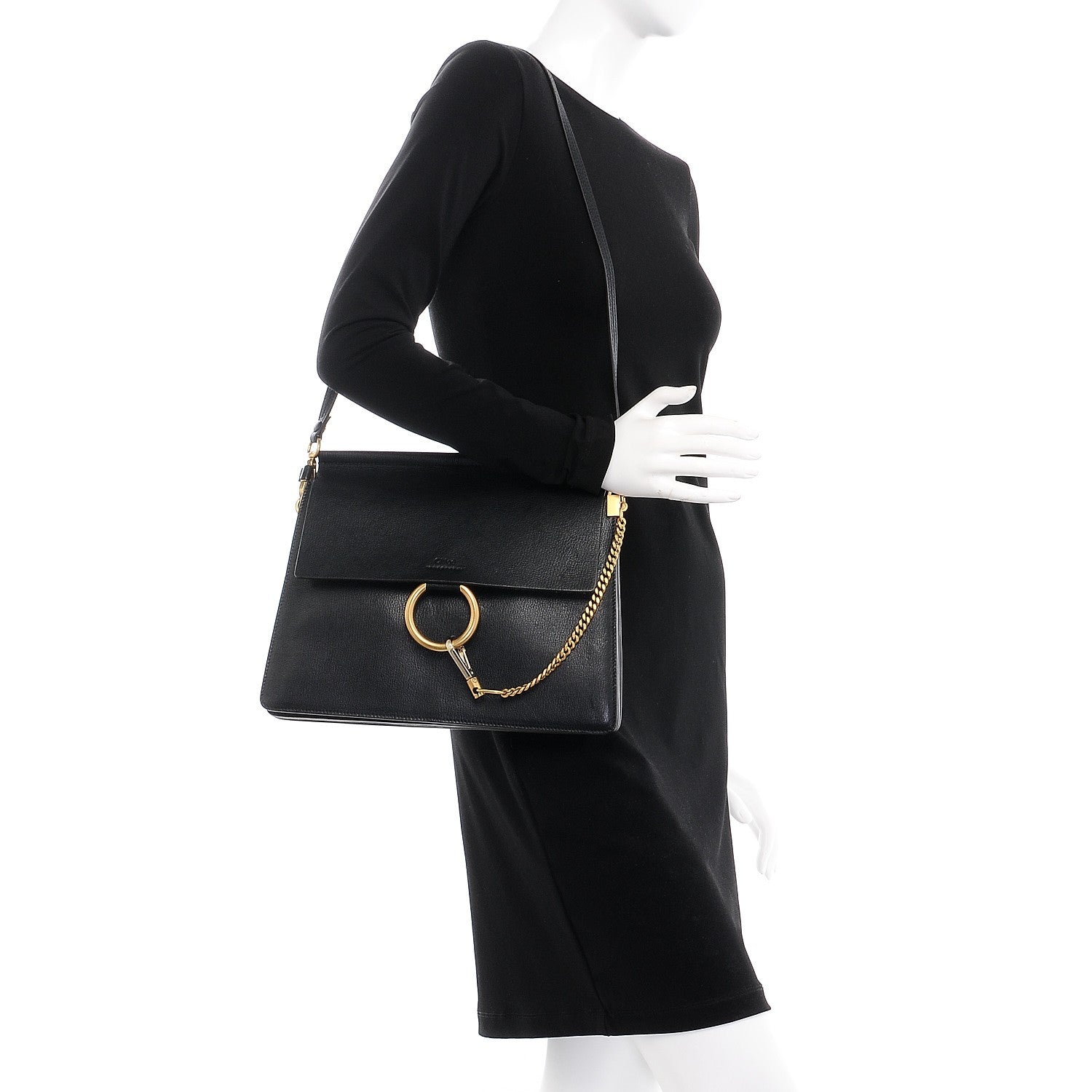 Chloe Calfskin Medium Faye Shoulder Bag Black 2 of 8