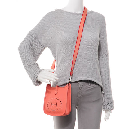 Hermes Taurillon Clemence Evelyne TPM Crevette 2 of 8
