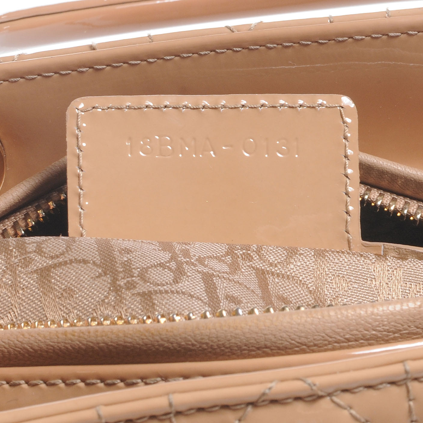 Patent Medium Lady Dior Beige