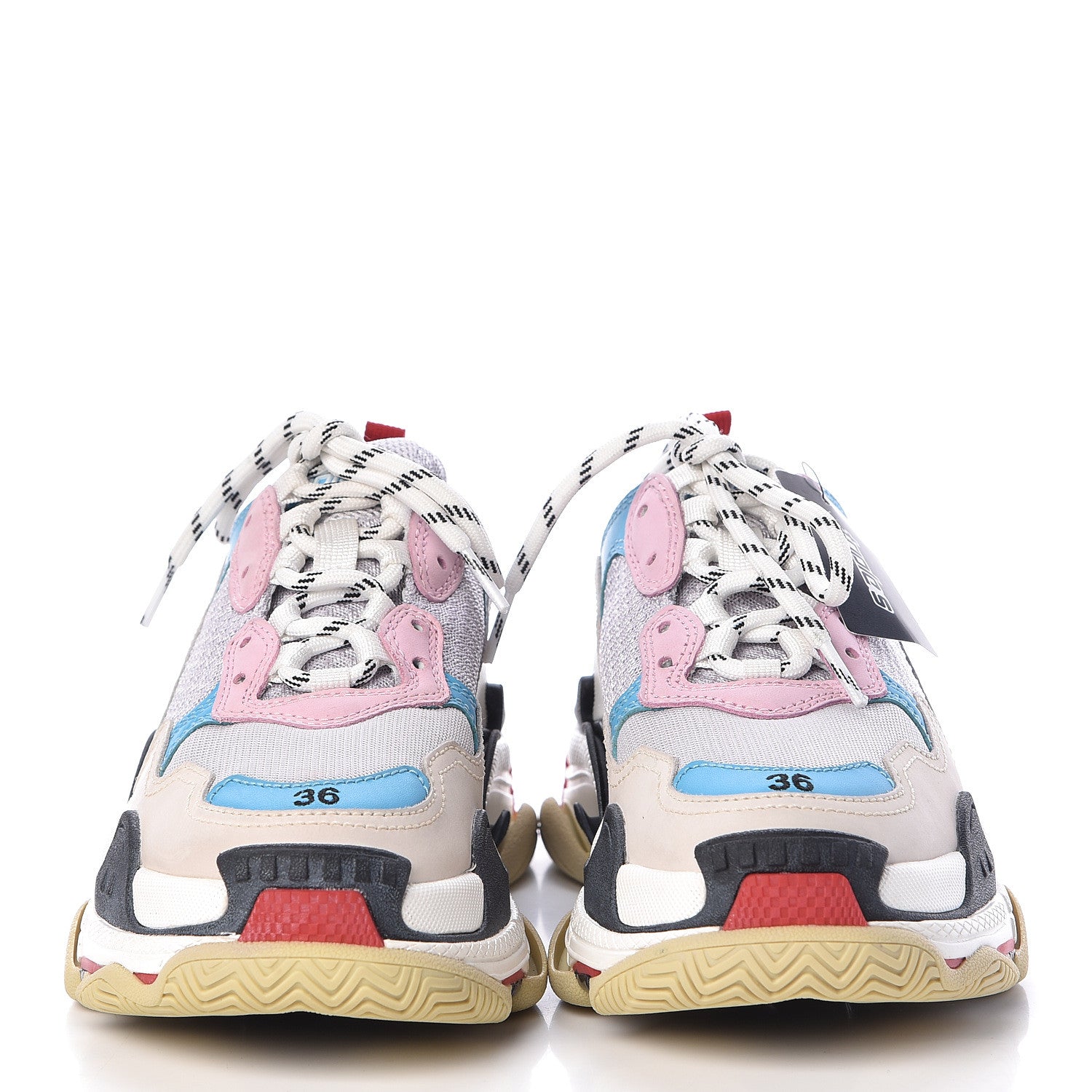 Balenciaga Fabric Mesh Womens Triple S Sneakers 36 White Blue Pink 2 of 10