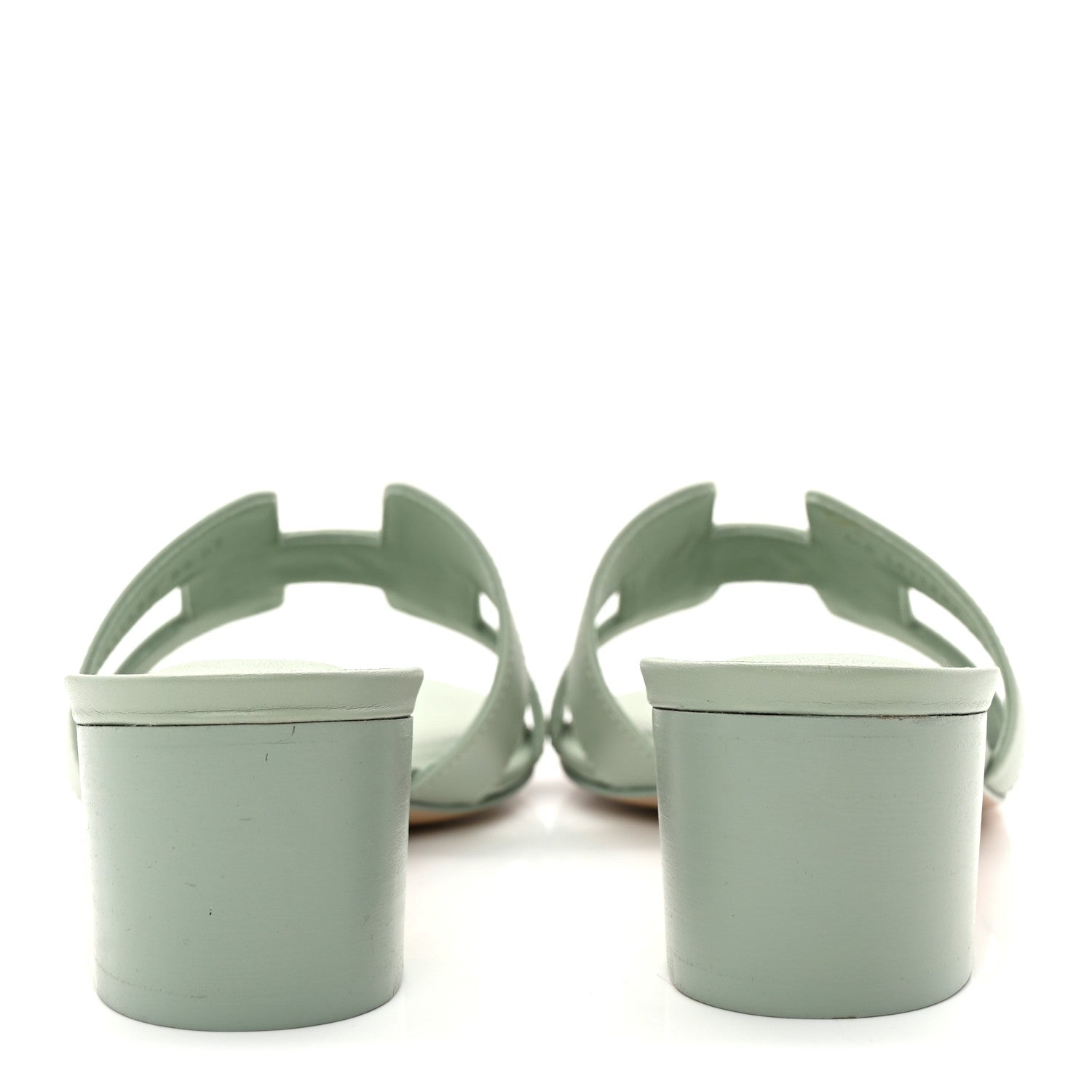 Hermes Calfskin Oasis Sandals 37 Vert D'eau 5 of 10
