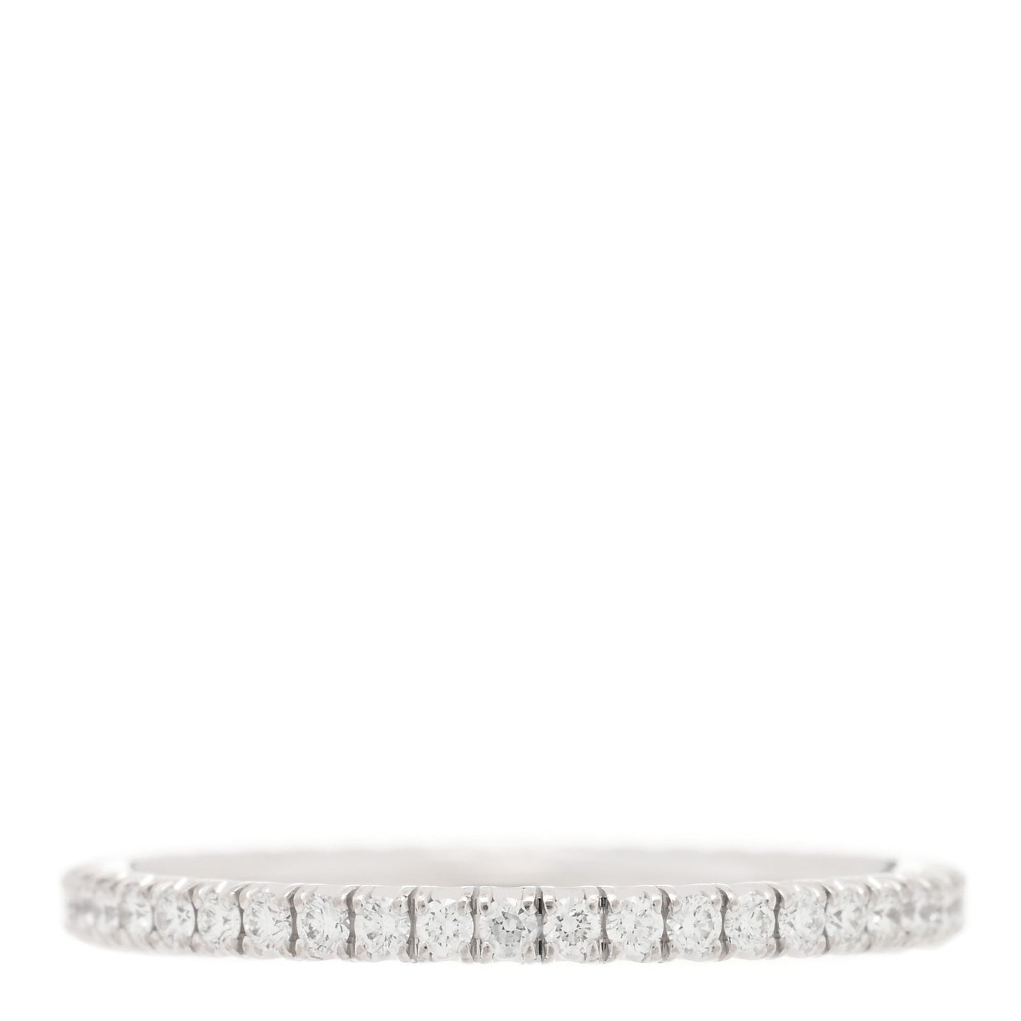 18K White Gold Diamond 1.5mm Etincelle de Cartier Wedding Band Ring 47 4