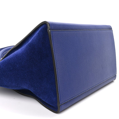 Celine Drummed Calfskin Suede Small Trapeze Indigo 8 of 9