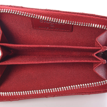 Chanel Caviar Quilted Zip Coin Purse Dark Red 5 of 10