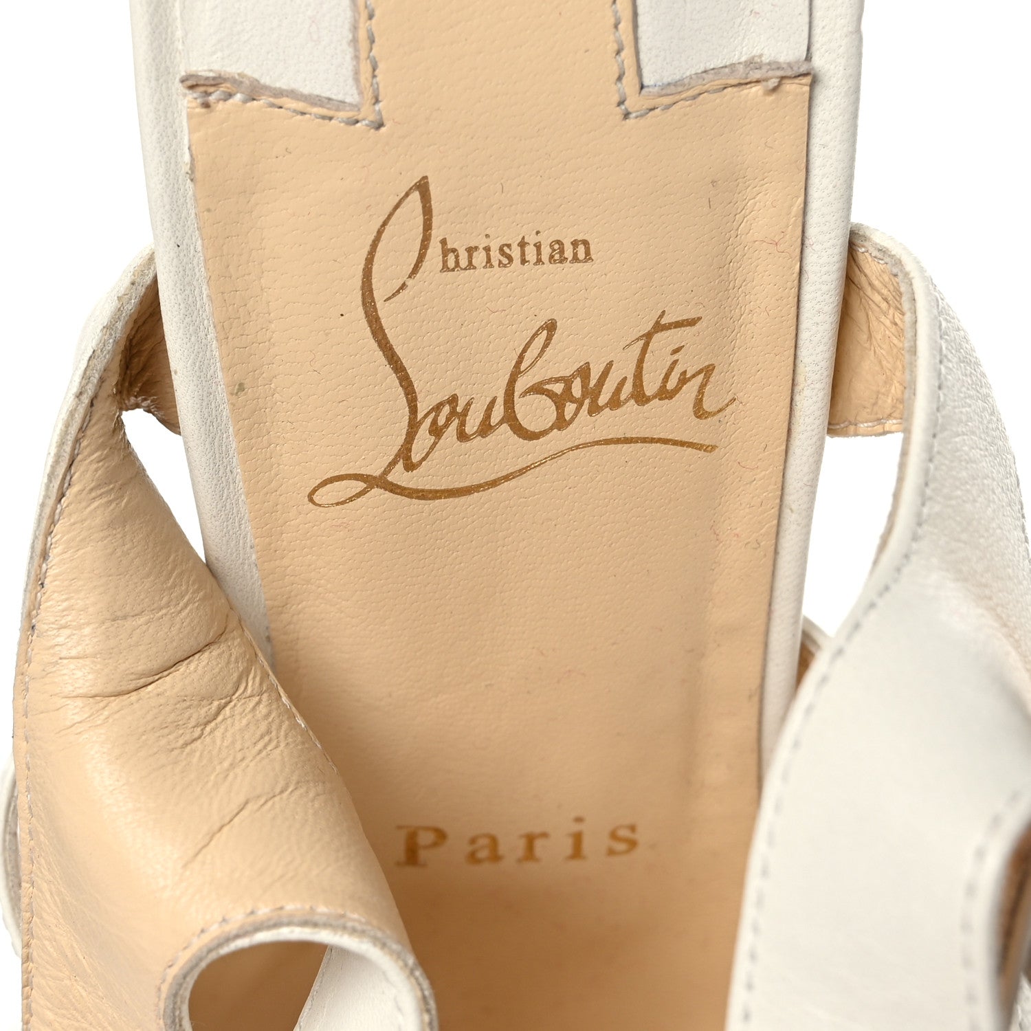 Christian Louboutin Nappa Rocknbuckle 60 Platform Sandals 38 White 5 of 7