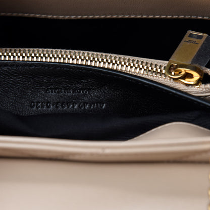 Saint Laurent Calfskin Y Quilted Monogram Small Loulou Chain Satchel Dark Beige 10 of 11