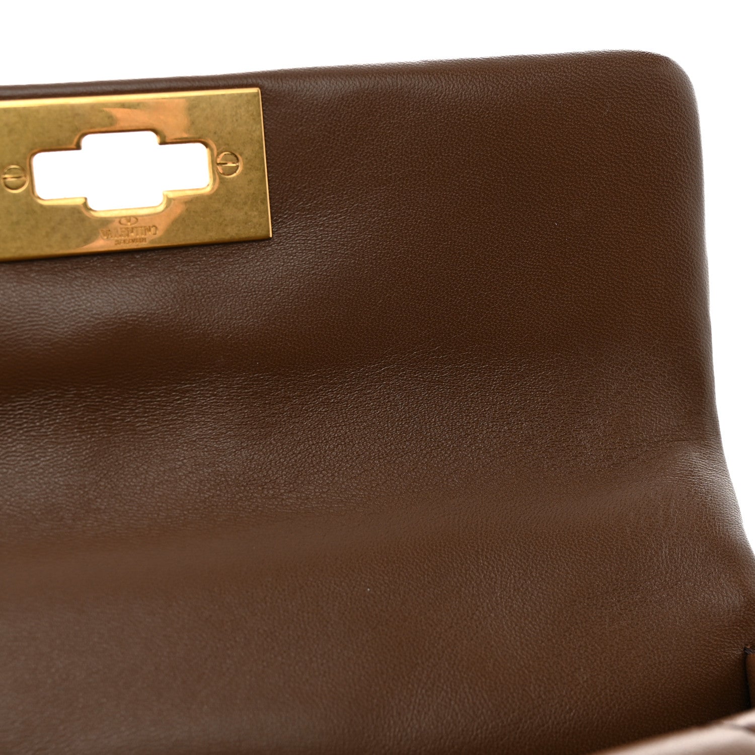 Valentino Garavani Nappa Roman Stud Shoulder Bag Teak Brown 10 of 12