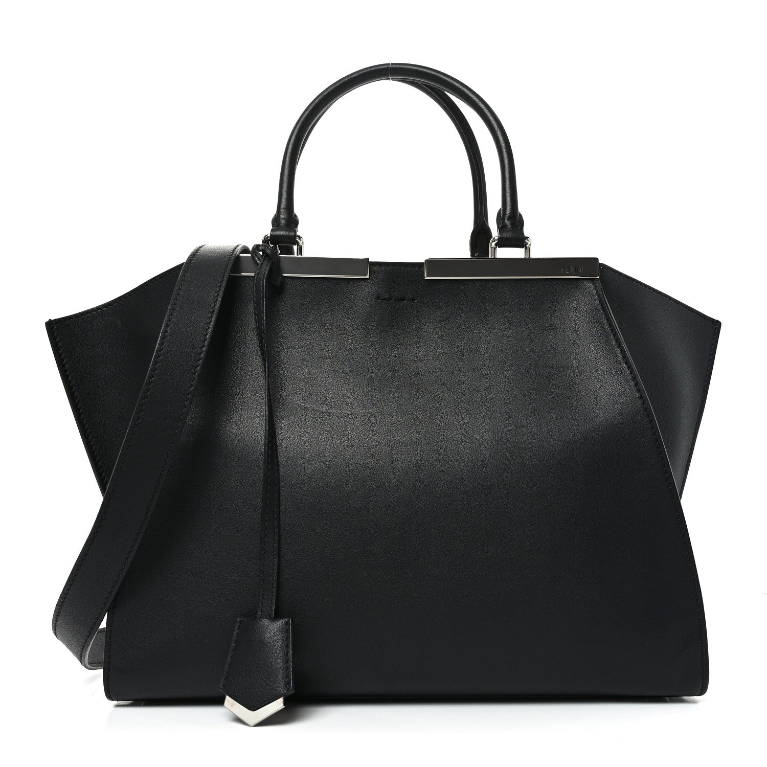 Fendi Vitello Dolce Shiny Nappa Petite 3Jours Tote Black 1 of 10