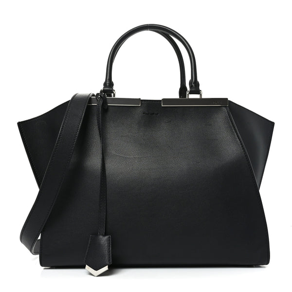 Fendi Vitello Dolce Shiny Nappa Petite 3Jours Tote Black 1886179