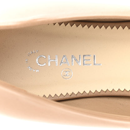 Chanel Lambskin Coco Line Pointed Toe Ballerina Flats 39.5 Beige Black 7 of 11