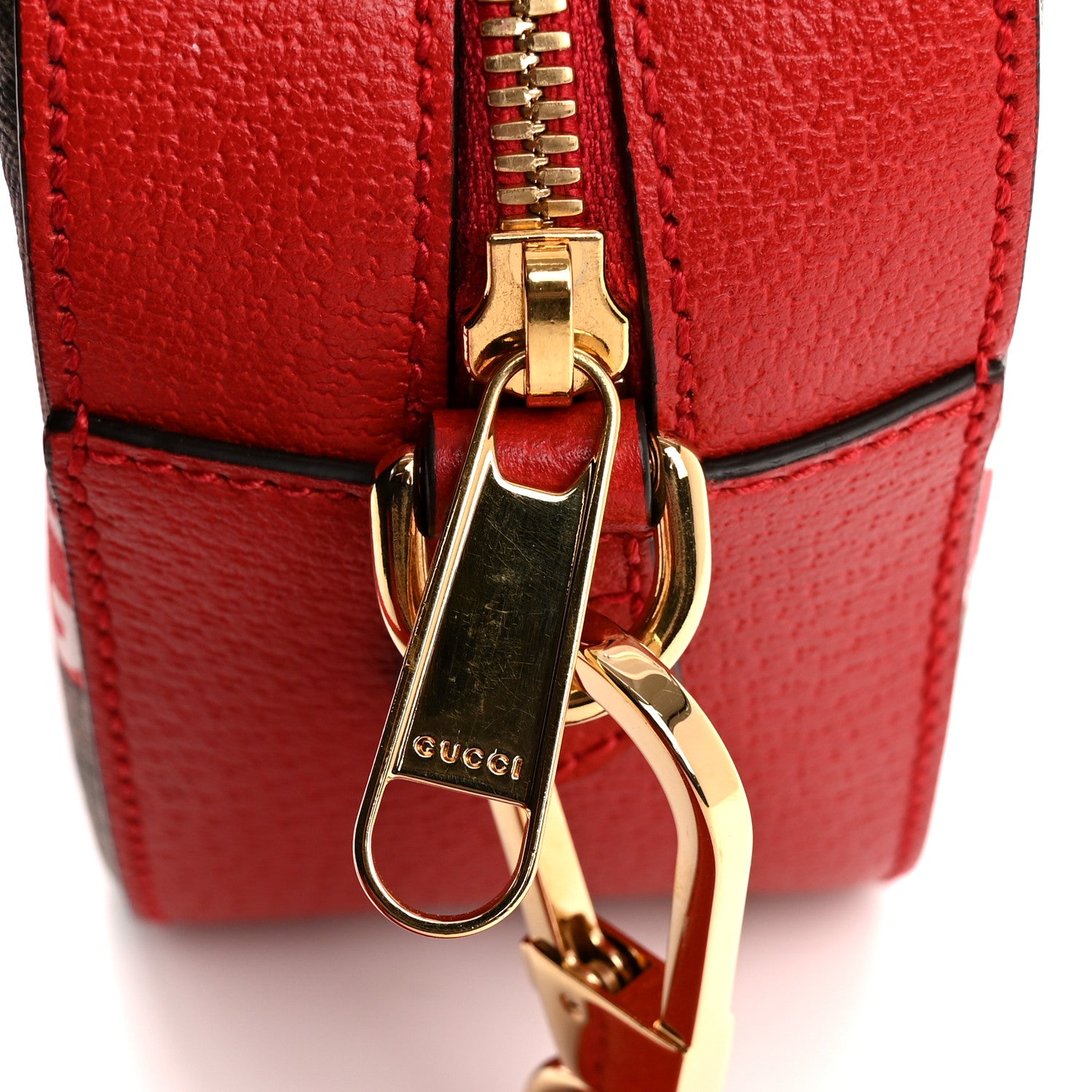 Gucci GG Supreme Monogram Apple Small Retro Interlocking G Shoulder Bag Beige Multicolor Lobster Red 12 of 12