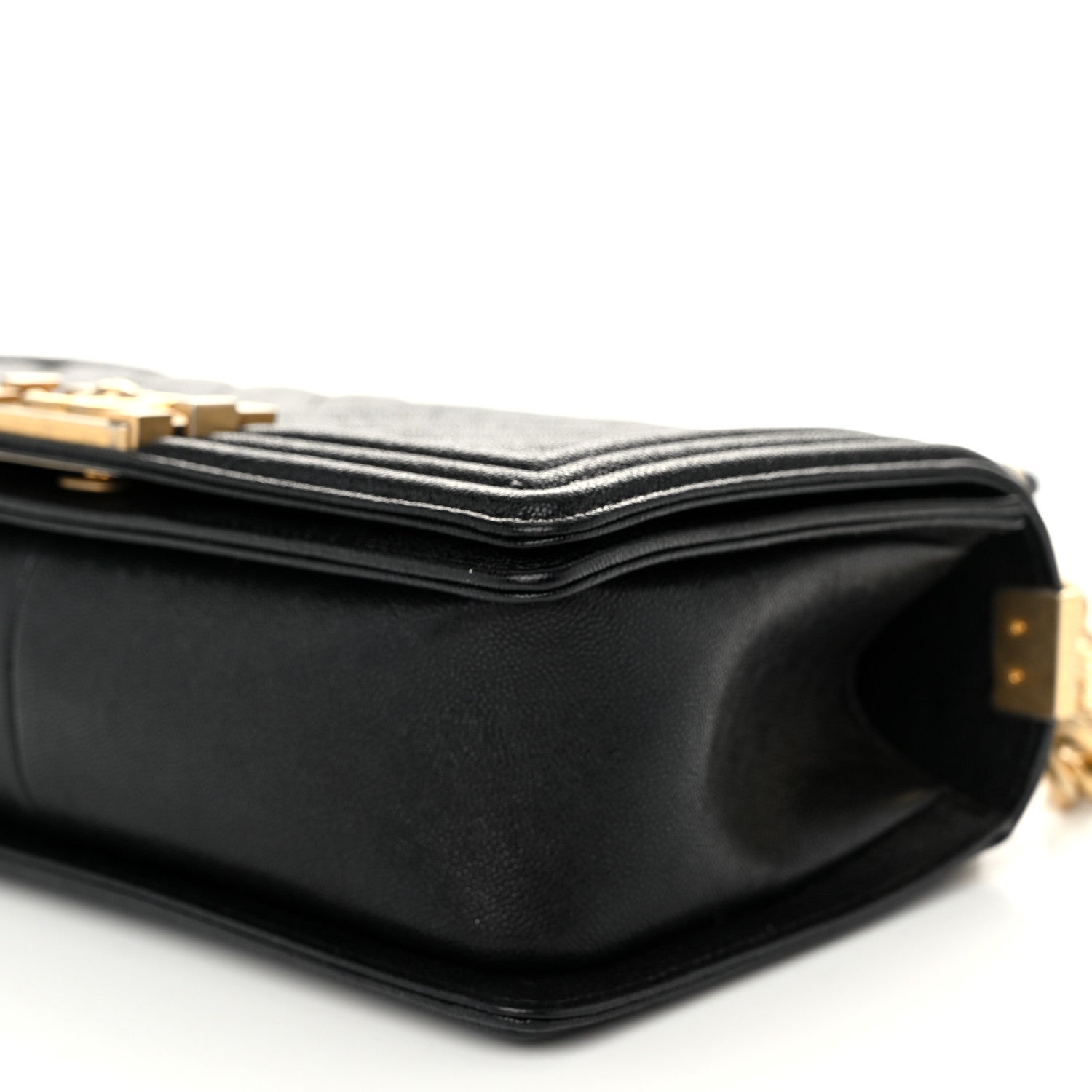 Chanel Caviar Chevron Quilted Medium Boy Flap Black 10 of 11