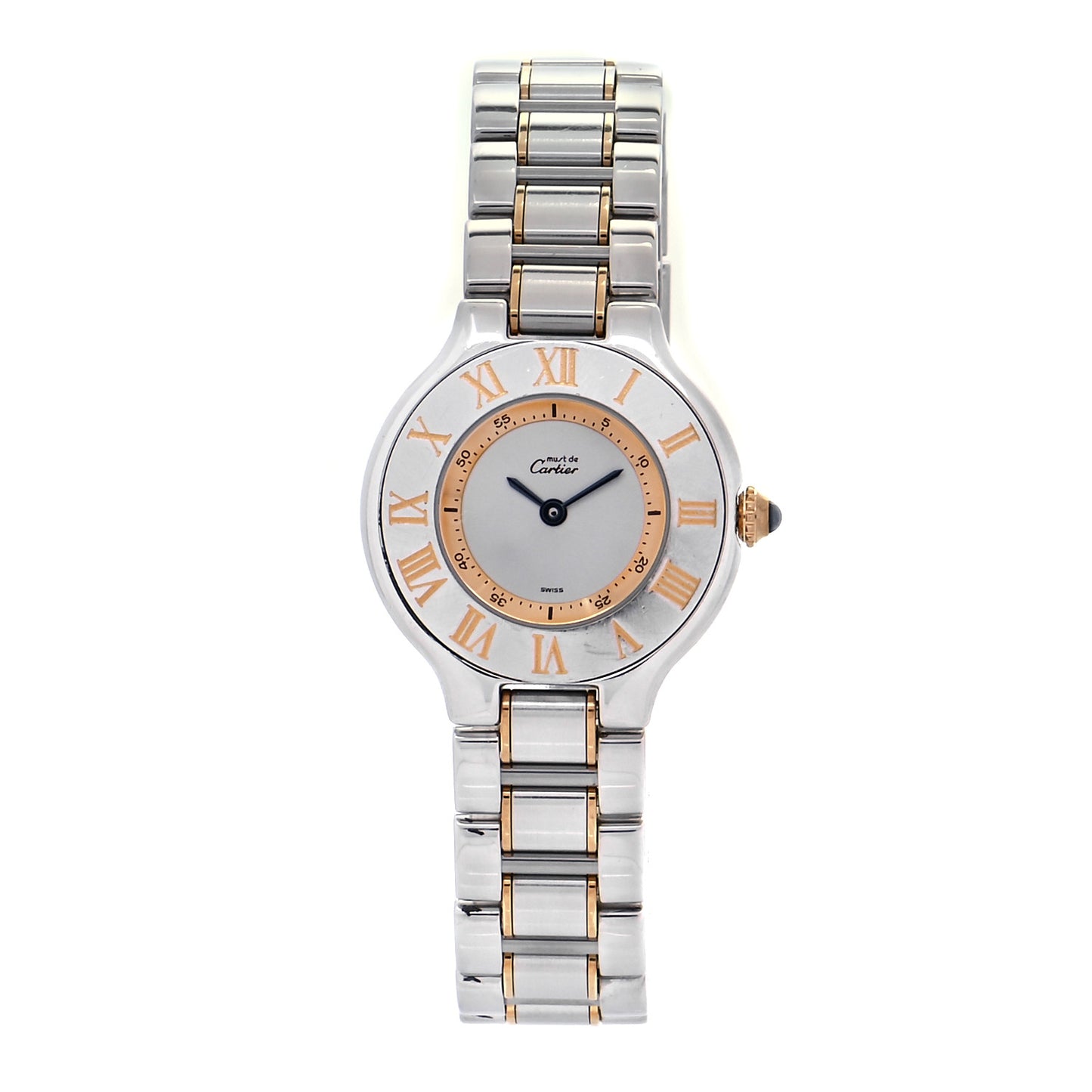 Stainless Steel 18K Yellow Gold 28mm Must De 21 Quartz Watch