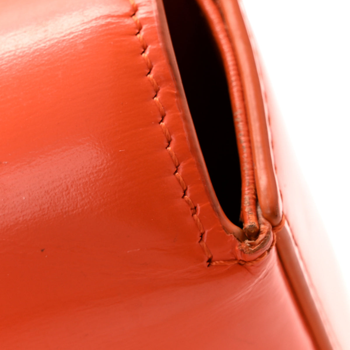 Celine Shiny Calfskin Triomphe Chain Shoulder Bag Pop Orange 14 of 19