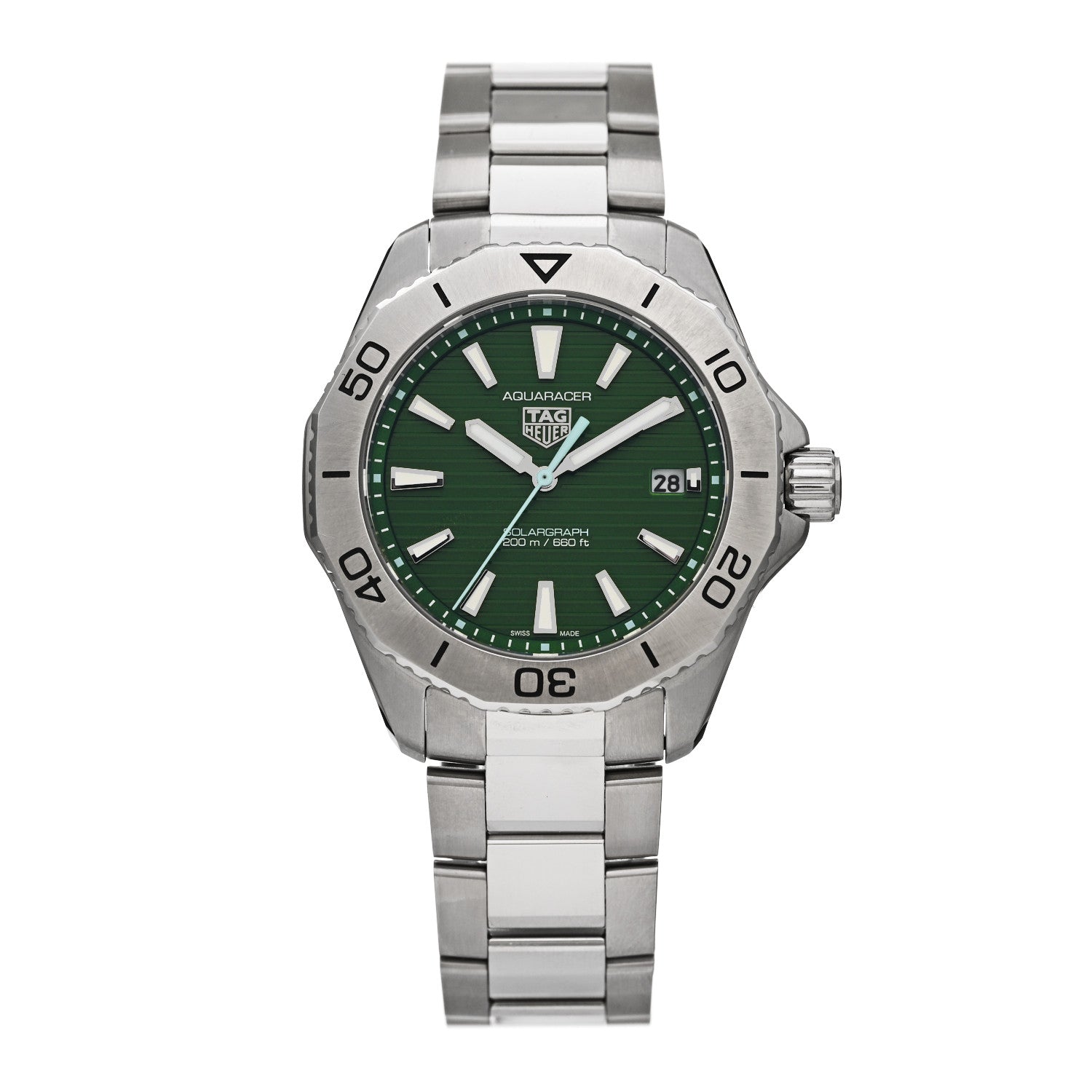 Tag Heuer Stainless Steel 40mm Aquaracer Professional 200 Solargraph Automatic Watch Green WBP1115 1 of 5