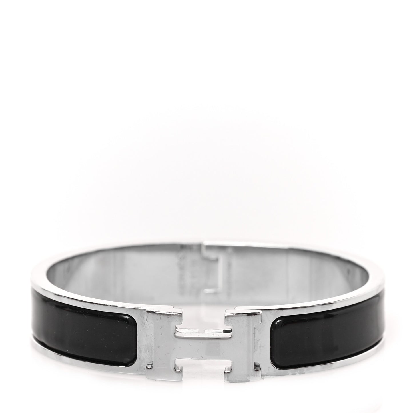 Enamel Narrow Clic Clac H Bracelet PM Black