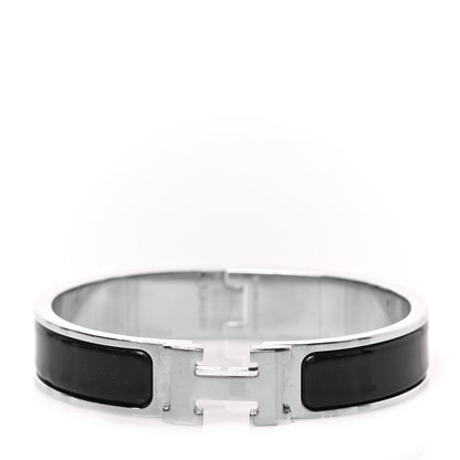 Hermes Enamel Narrow Clic Clac H Bracelet PM Black 1 of 4