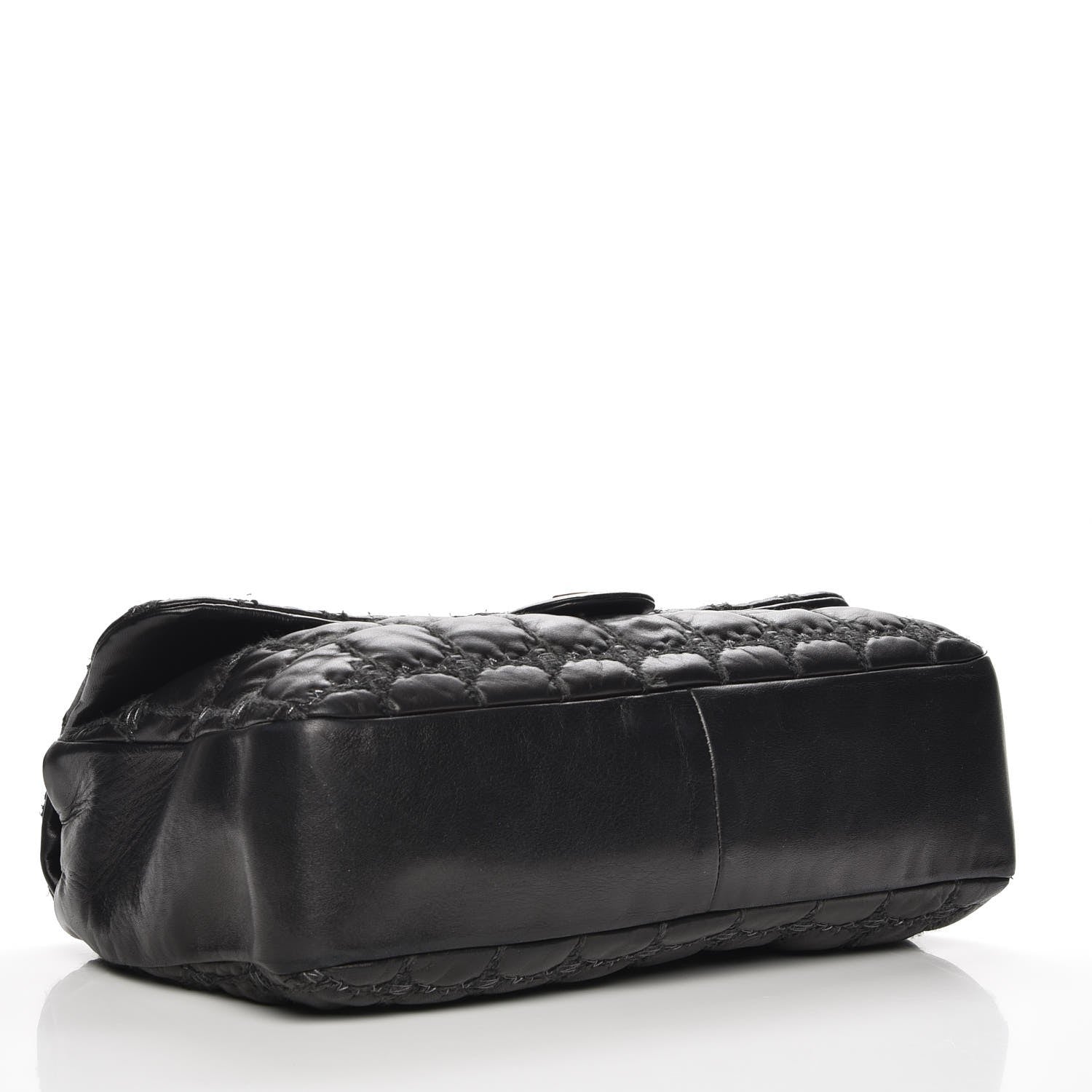 Chanel Lambskin Tweed Double Stitch Maxi Flap Black 4 of 8