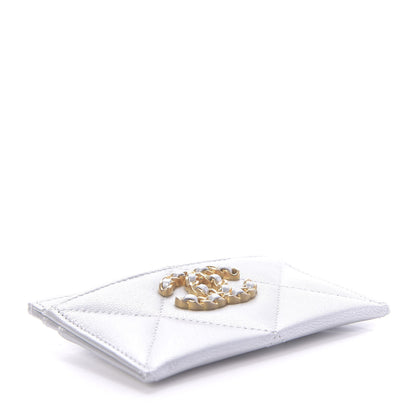 Chanel Metallic Goatskin Quilted 19 Card Holder Silver 4 of 11