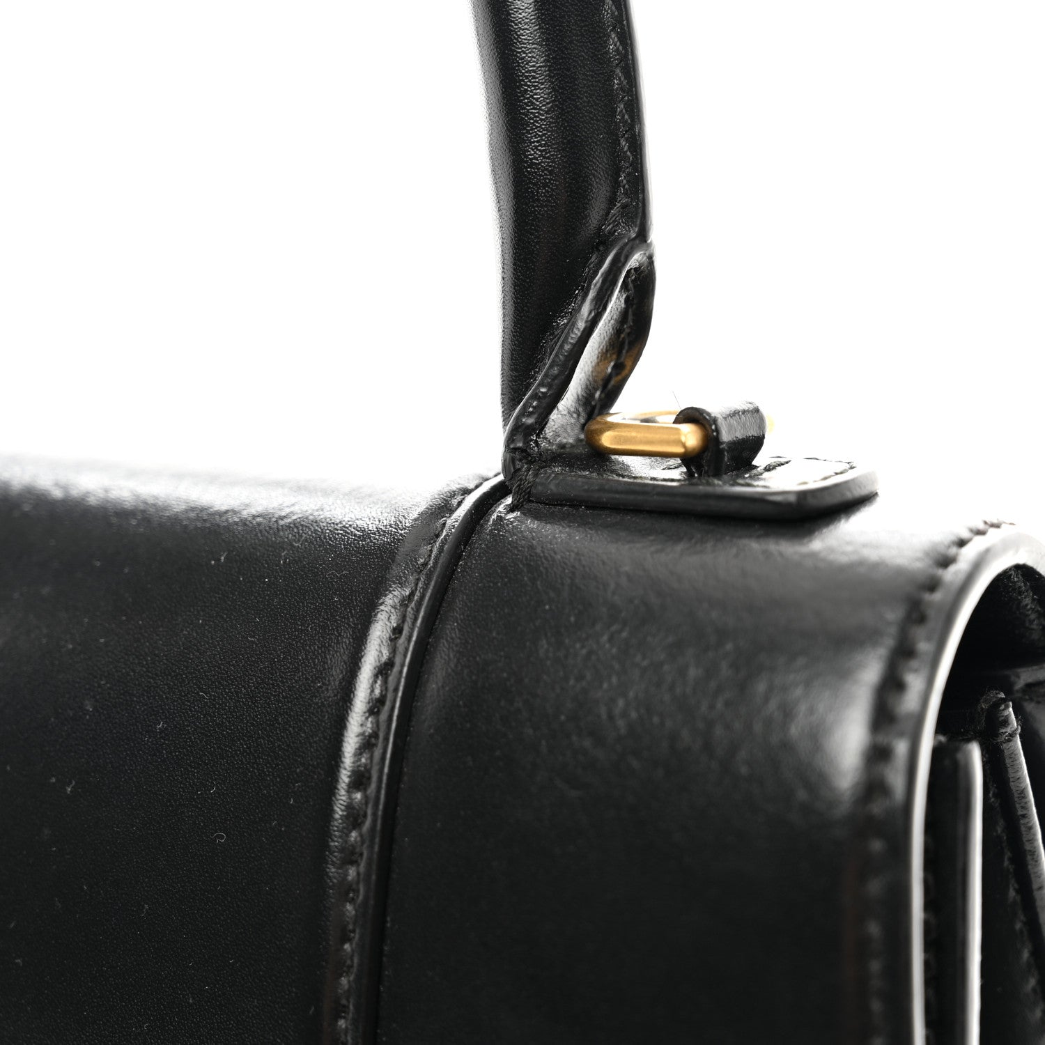 Balenciaga Shiny Box Calfskin Medium Hourglass Top Handle Bag Black 10 of 10