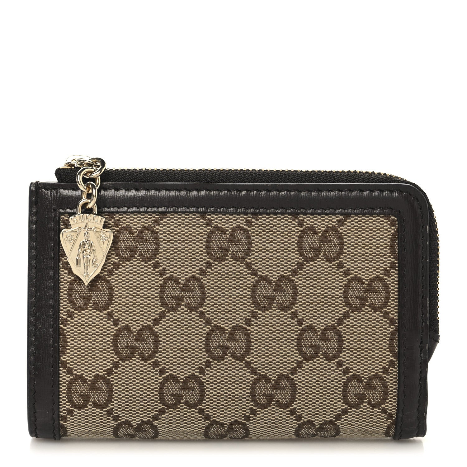 Gucci Monogram Calfskin Zip Around Wallet Beige Ebony 1 of 9