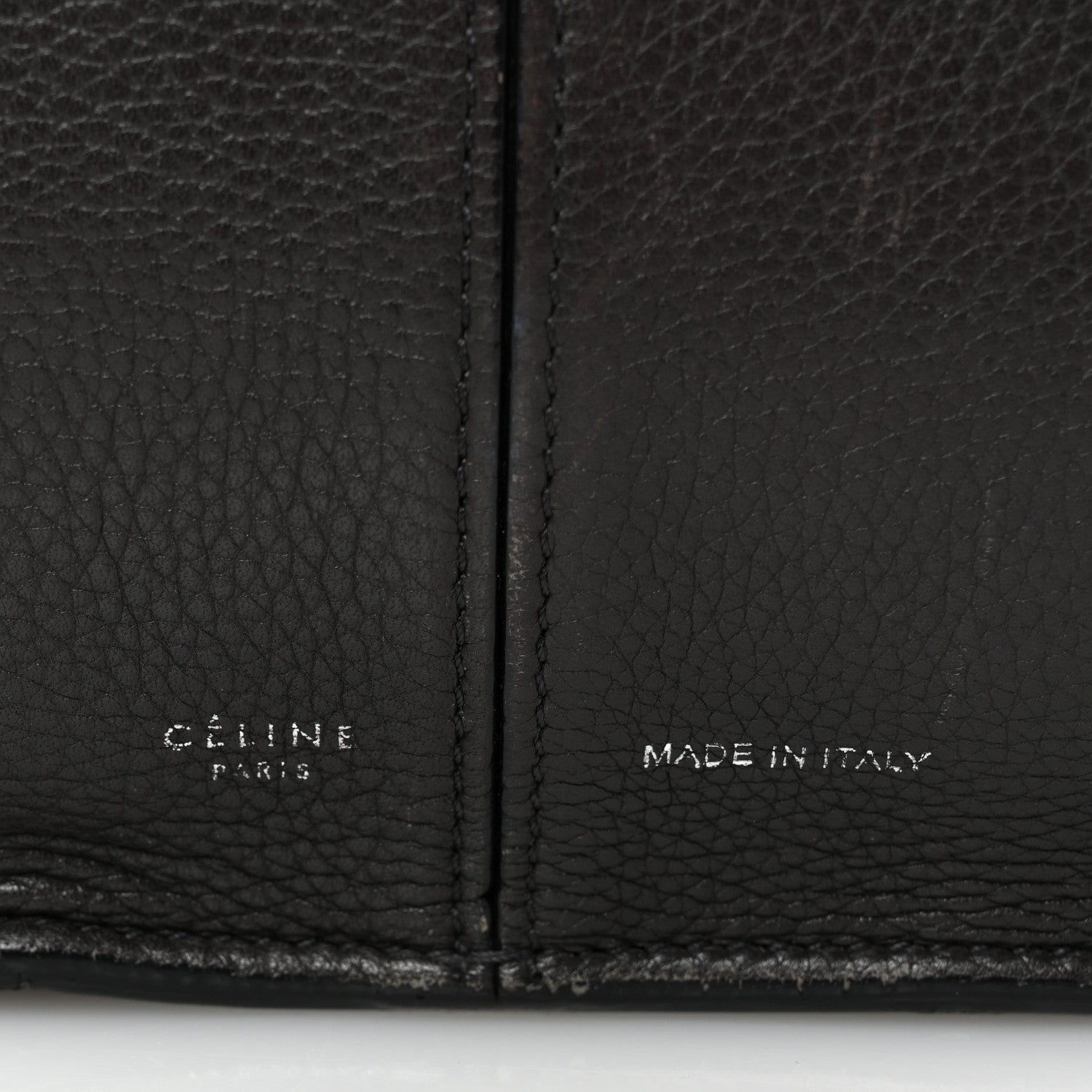 Celine Baby Grained Calfskin Medium Tri-Fold Bag Black 6 of 12