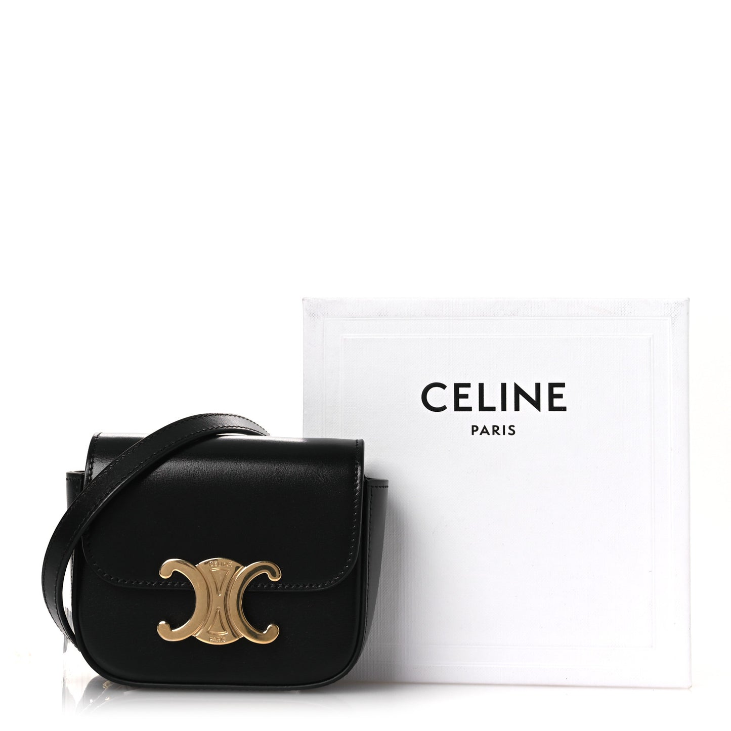 Shiny Calfskin Mini Claude Black