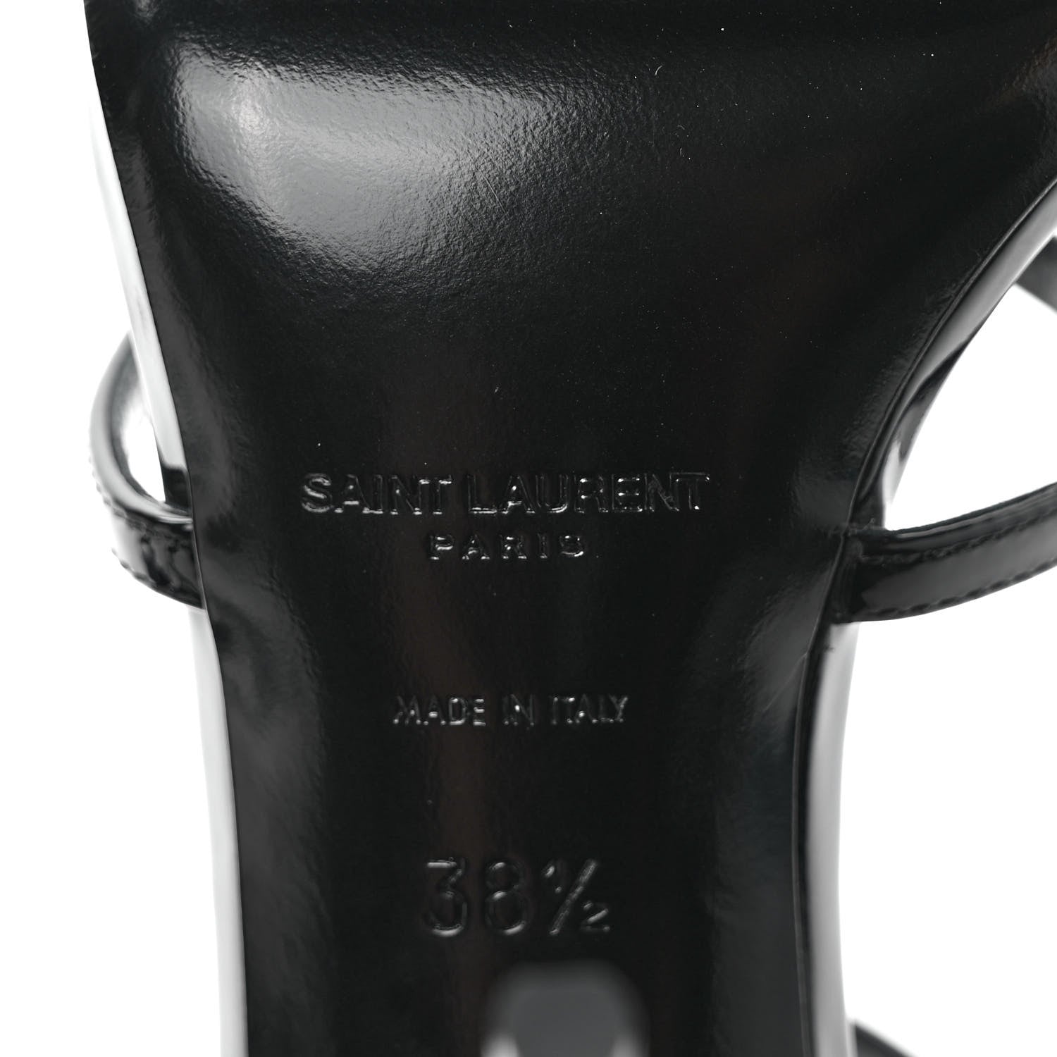 Saint Laurent Patent Cassandra 100 Sandals 38.5 Black 6 of 8