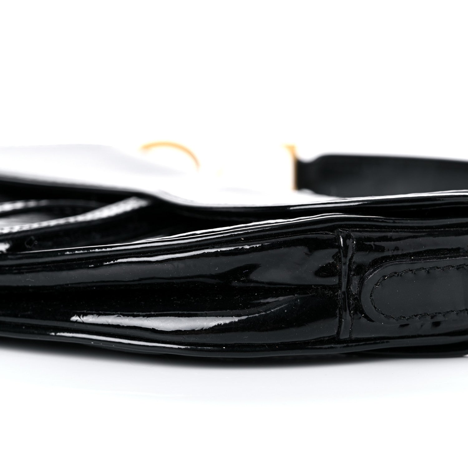 Christian Dior Patent Monogram Mini Saddle Bag Black 9 of 19