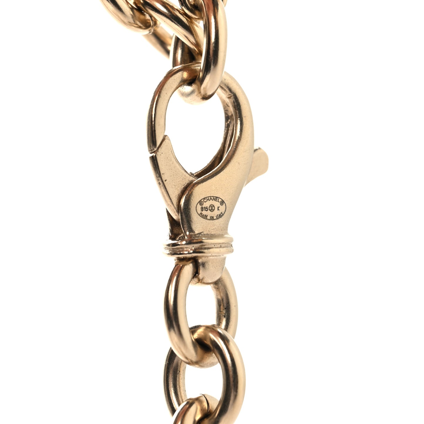 Chain Quilted CC Medallion Belt Gold