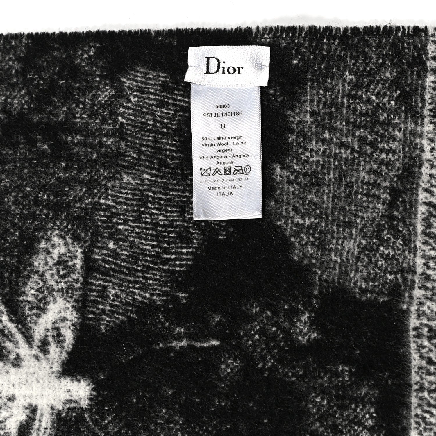 Christian Dior Wool Throw Blanket Black White 3 of 3