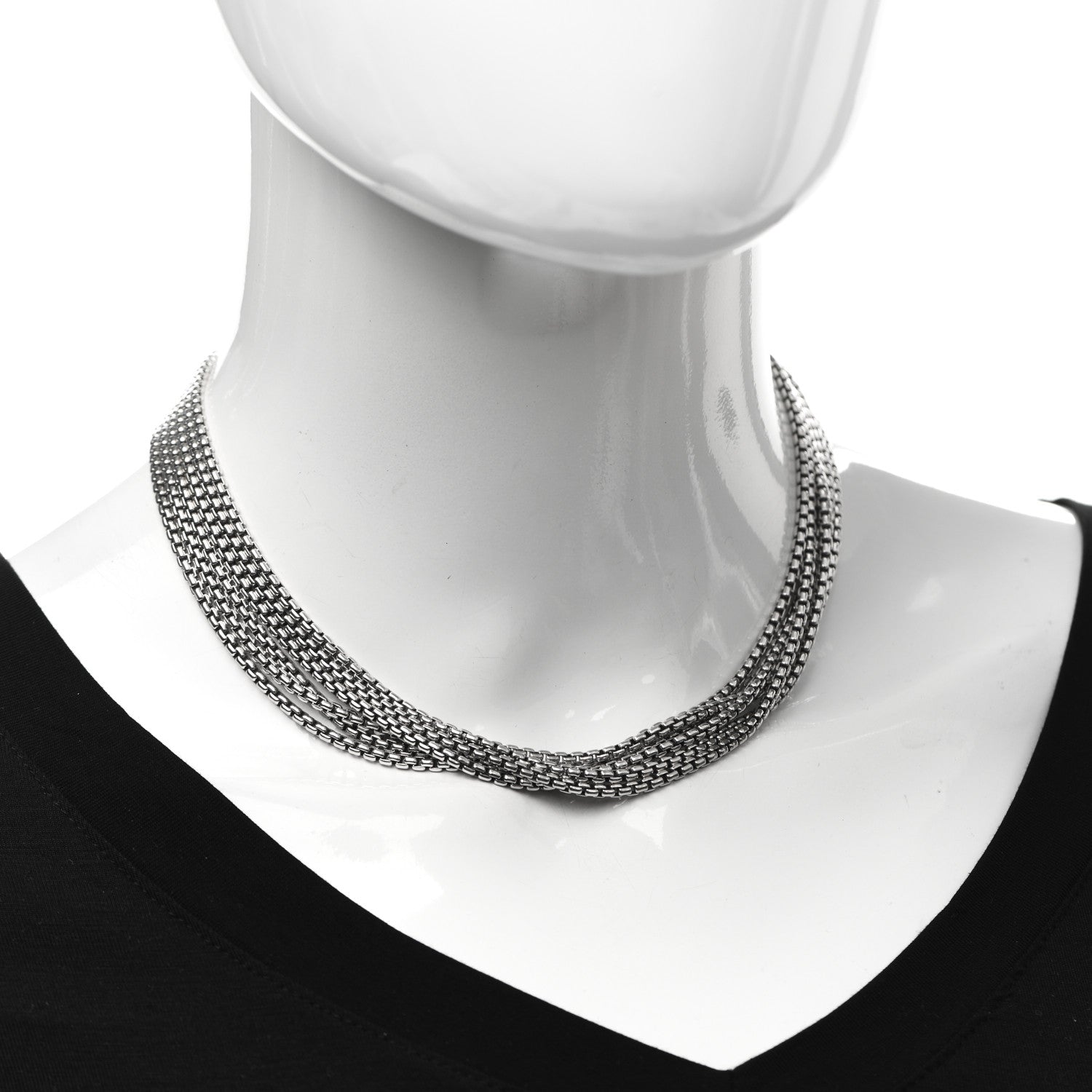 David Yurman Sterling Silver 14K Yellow Gold Multi Box Chain Necklace 2 of 4