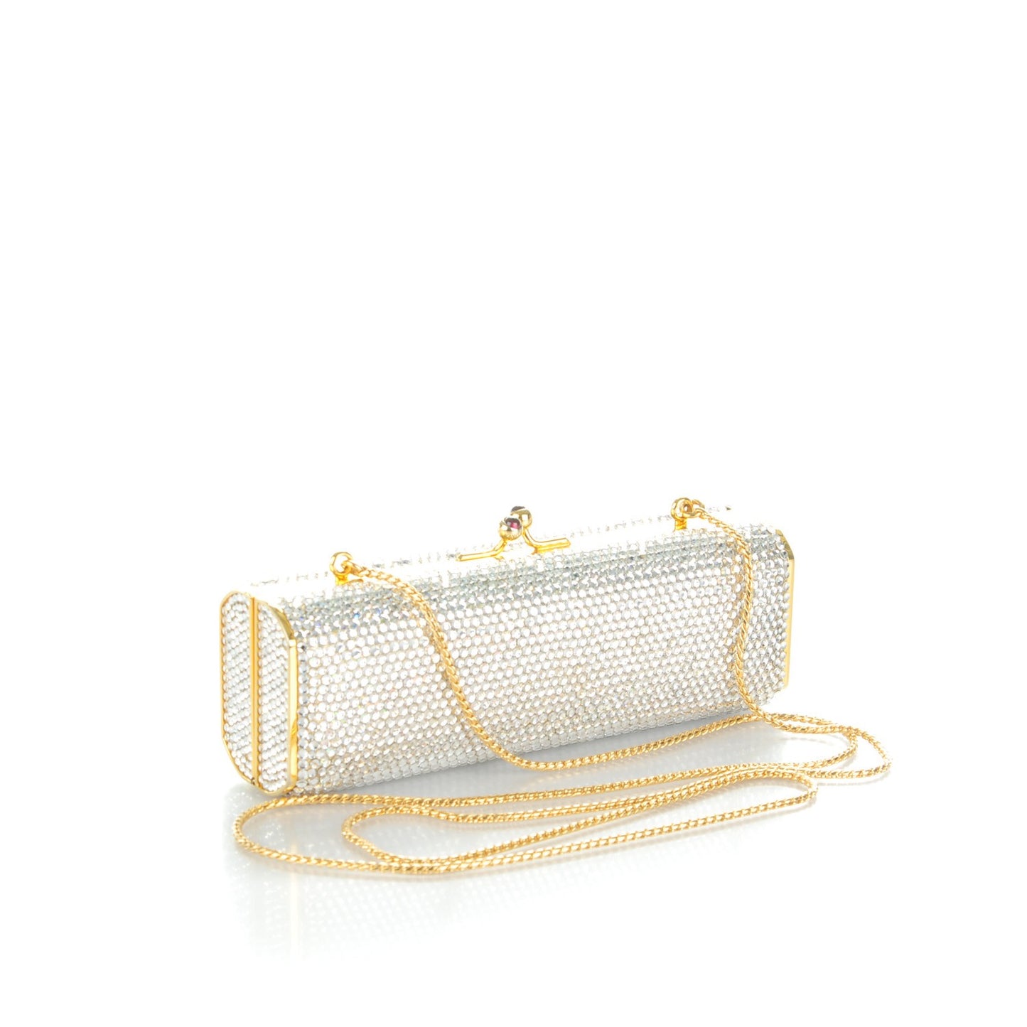 Swarovski Crystal Minaudiere Clutch Silver