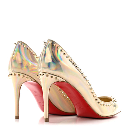 Christian Louboutin Metallic Patent Psychic Anjalina 85 Pumps 36 Platine 5 of 10