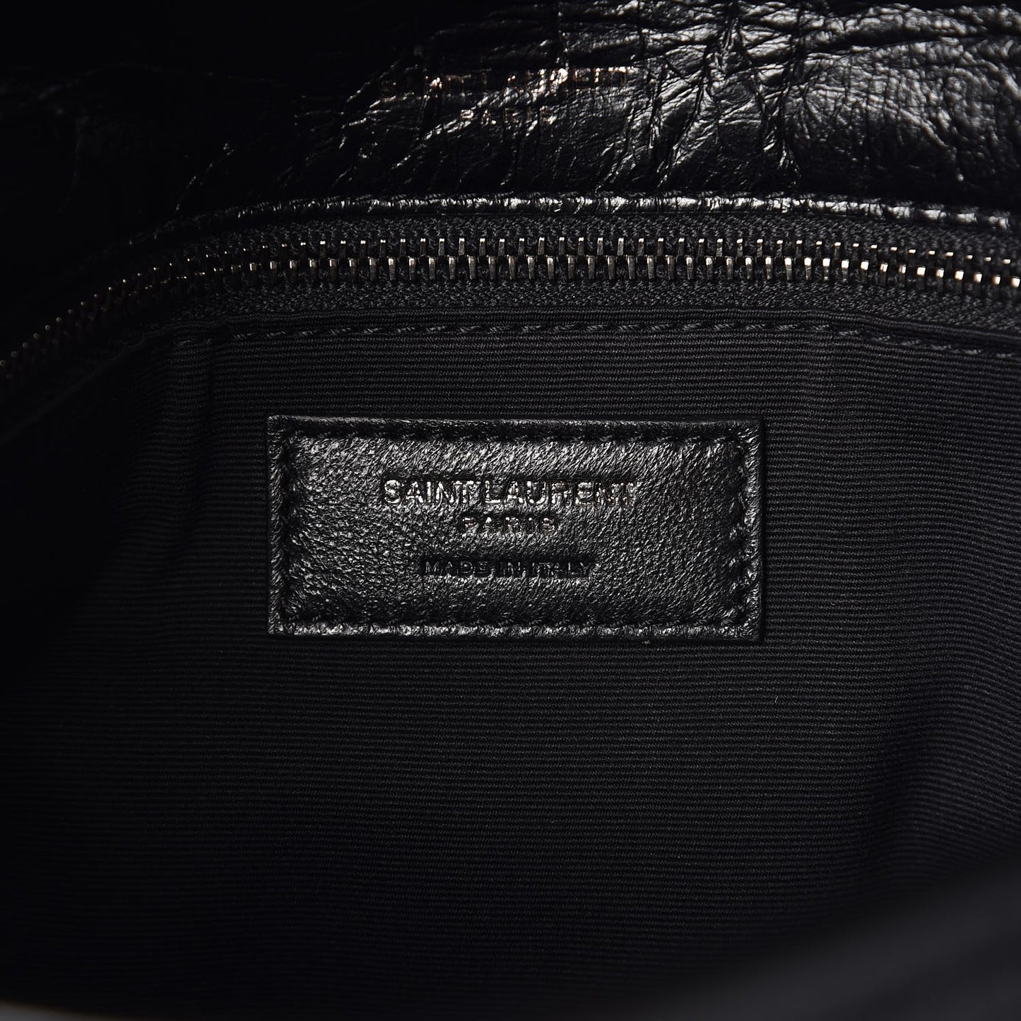 Crinkled Calfskin Matelasse Monogram Medium Niki Chain Satchel Black