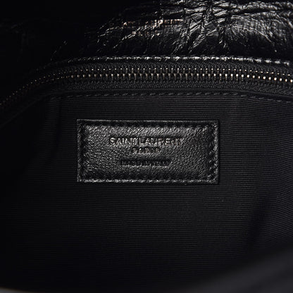 Saint Laurent Crinkled Calfskin Matelasse Monogram Medium Niki Chain Satchel Black 6 of 7
