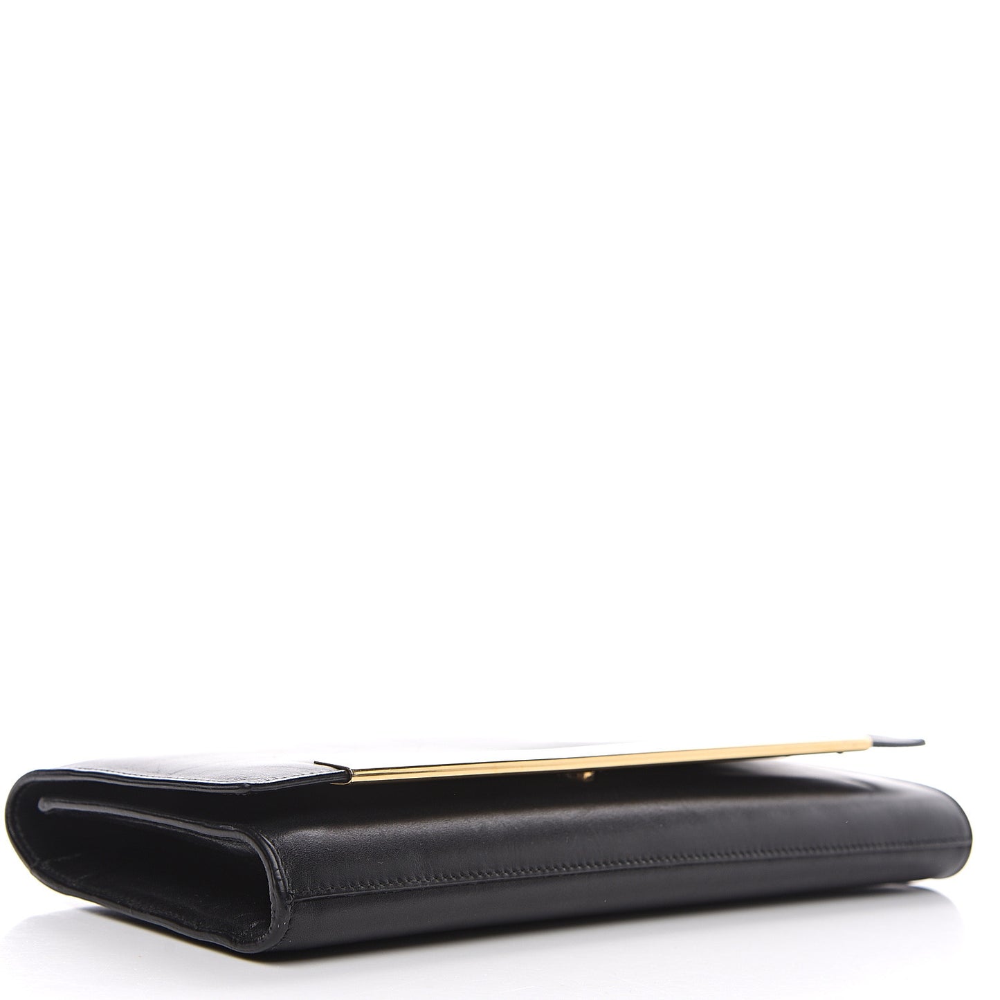 Calfskin Lutetia Flap Clutch Black