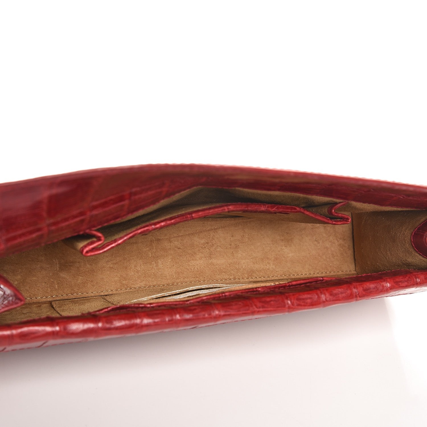 Nancy Gonzalez Glossy Crocodile Foldover Clutch Red 5 of 7