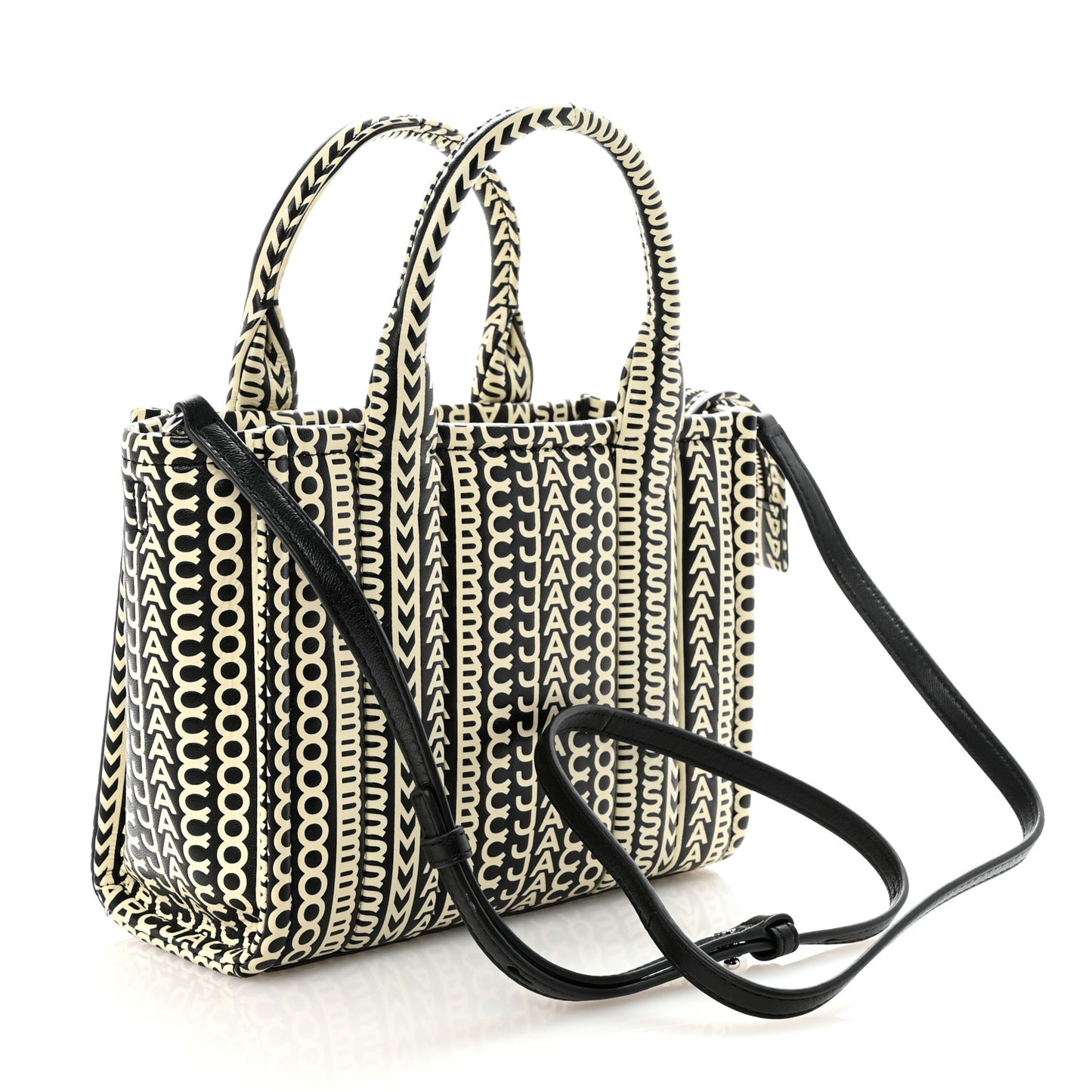 Calfskin Small The Monogram Tote Black White